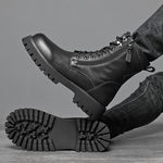 Worker Boot High Top British Style Thick Bottom Fleece-lined
