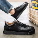 Black Leather Work Shoes – Casual, Low-Cut & Comfortable