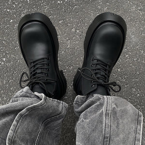 Black Platform Height Increased By 7cm Casual Martin Boots