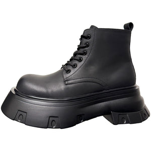 Black Platform Height Increased By 7cm Casual Martin Boots