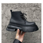 Black Platform Height Increased By 7cm Casual Martin Boots