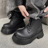 Black Platform Height Increased By 7cm Casual Martin Boots